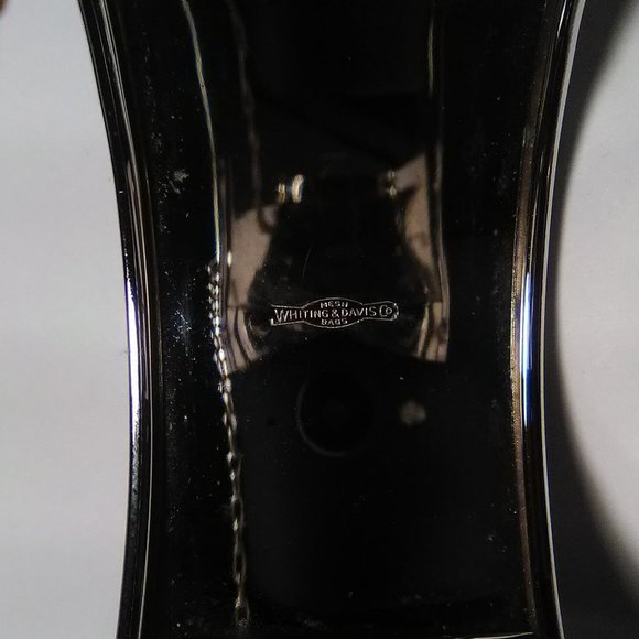 SOLD-Vintage Whiting & Davis Silver & Hematite Gemstones Hinged Cuff Bangle - Picture 5 of 10